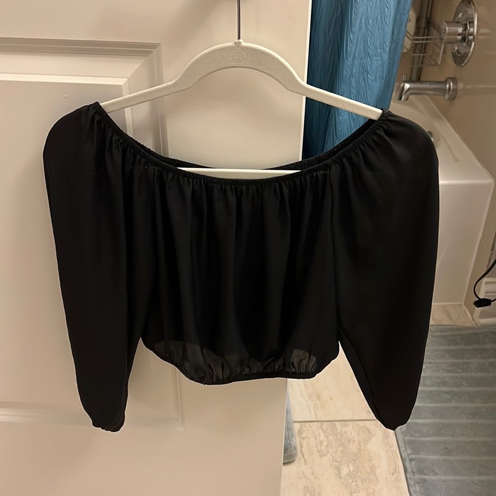 Off the shoulder show me your mumu long sleeved top